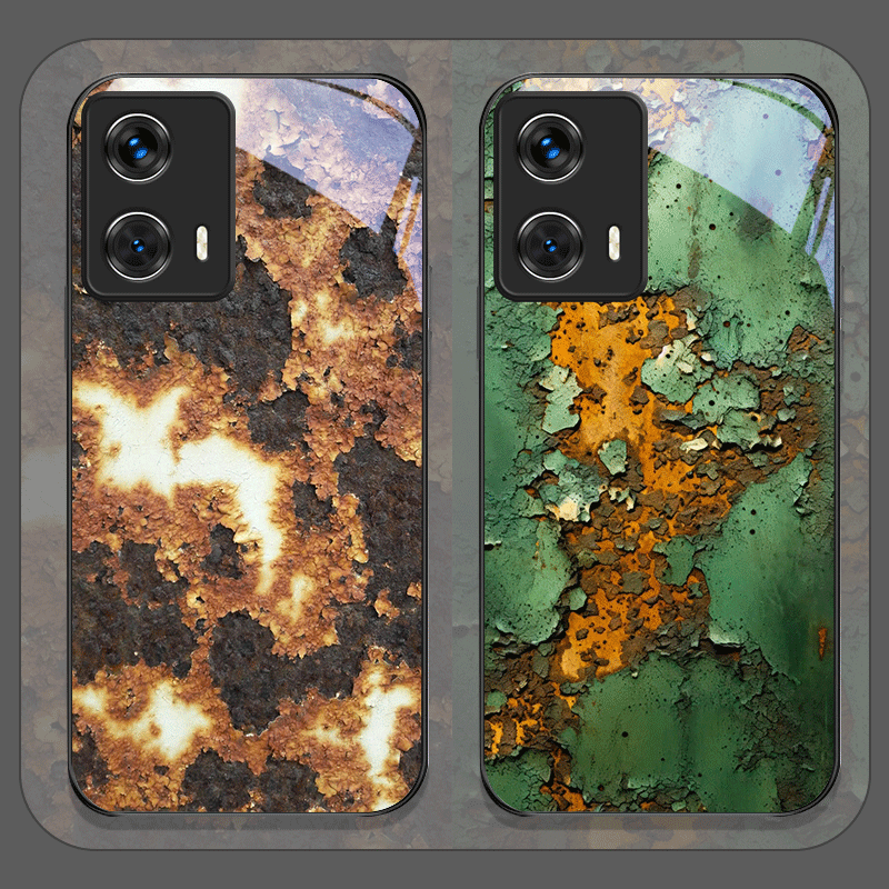 Phone Cases Motorola - Creative Rusty Metal Surface Pattern Tempered