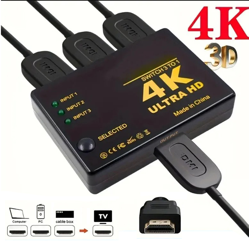 Phone Cases Uk - HDMI-compatible Switch 4K Switcher 3 in