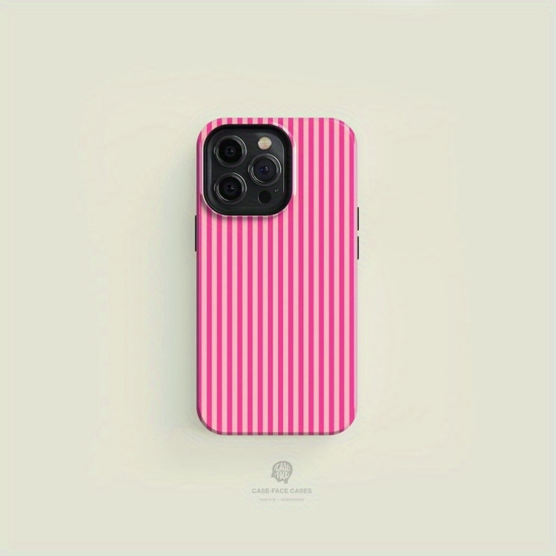 Buy Phone Cases - Striped Pink on Pink Tough Phone