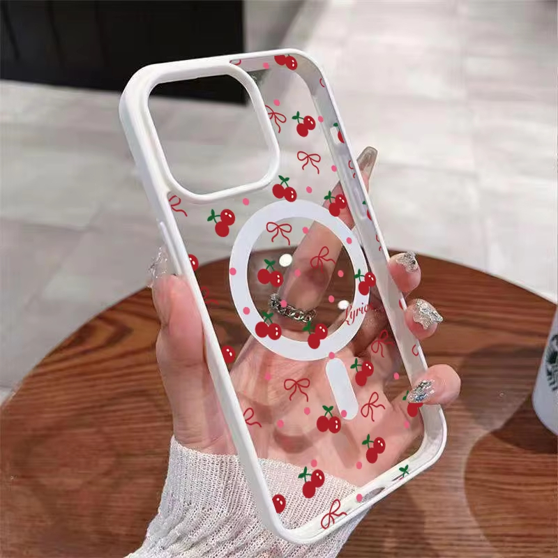 Phone Cases Magnetic - Red Cherry Printed Magnetic Phone Case