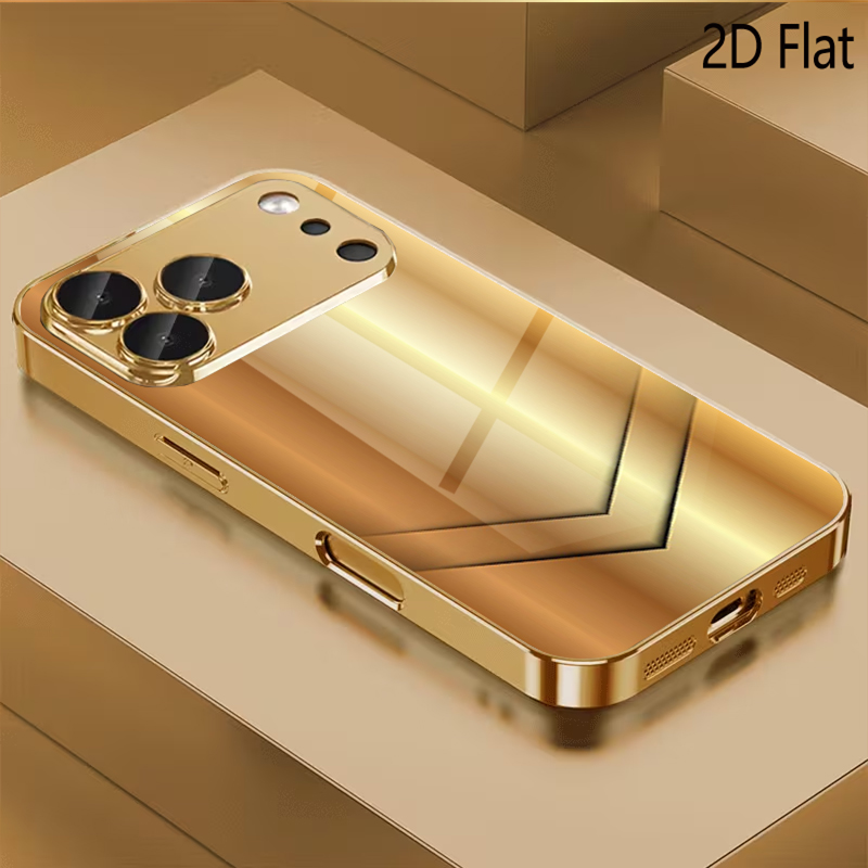 Phone Cases That Cover The Camera - Gilding print Patterned tempered glass design