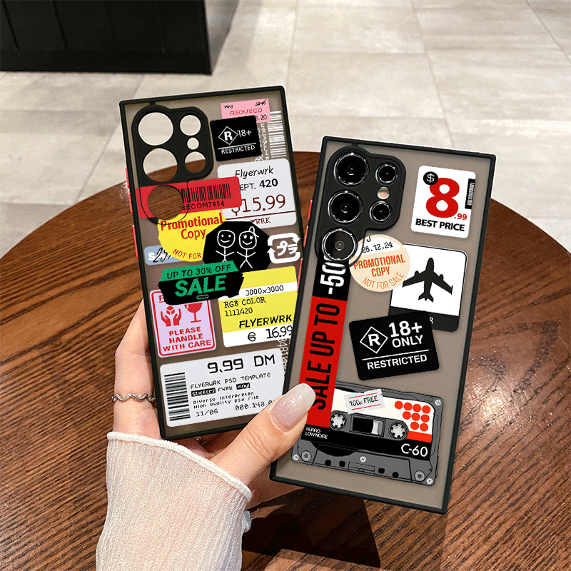 Phone Cases Funny - Funny Mix Labels Collage Stickers Pattern