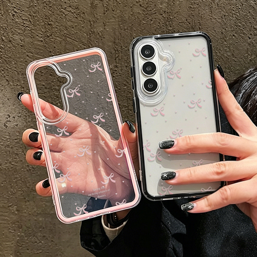 Phone Cases That Cover The Camera - Cute Pink Bow Soft Phone Case