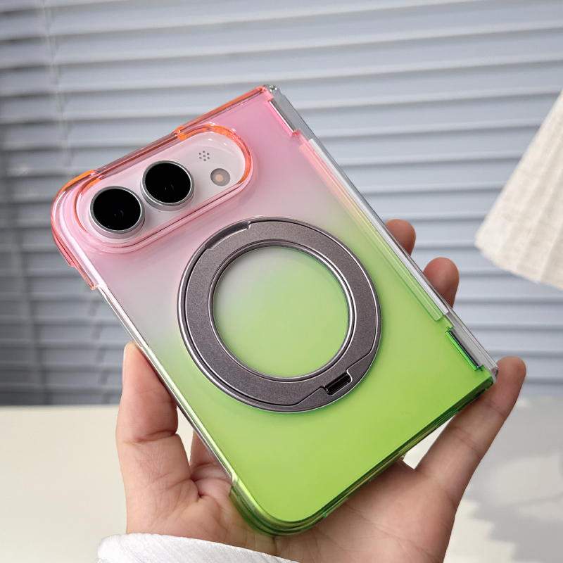 Gradient Color Case - 360°Rotating Metal Bracket Transparent Color Gradient