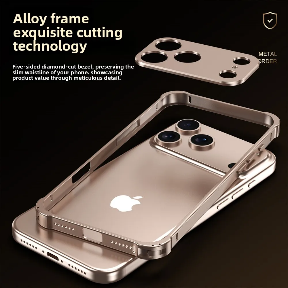 Phone Cases That Cover The Camera - Original Colour Aluminum Alloy Metal Frame