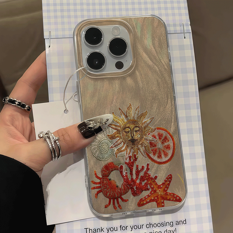 Phone Cases That Cover The Camera - Camera Protection Crab and starfish Ice