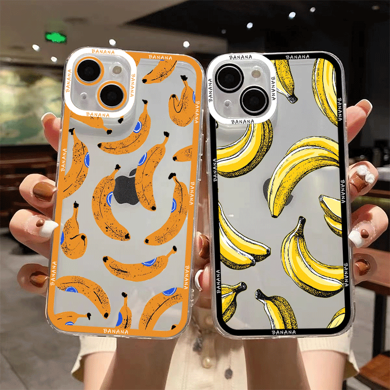 Phone Cases Funny - Funny Yellow Banana Fruits Printed Clear