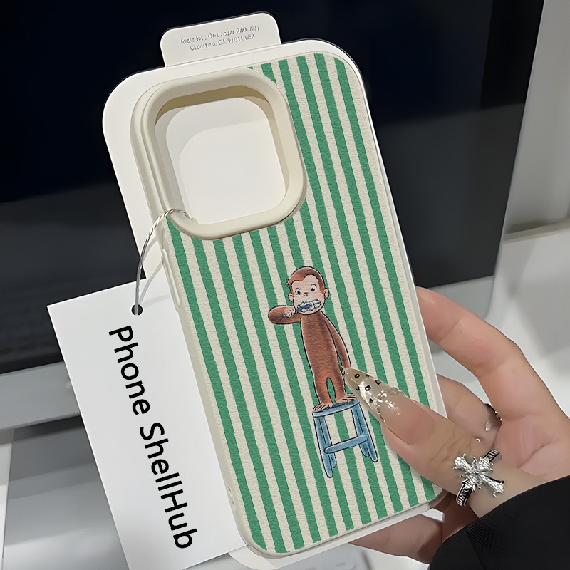 Phone Cases Green - Green Striped Toothbrush Monkey Lichee Pattern
