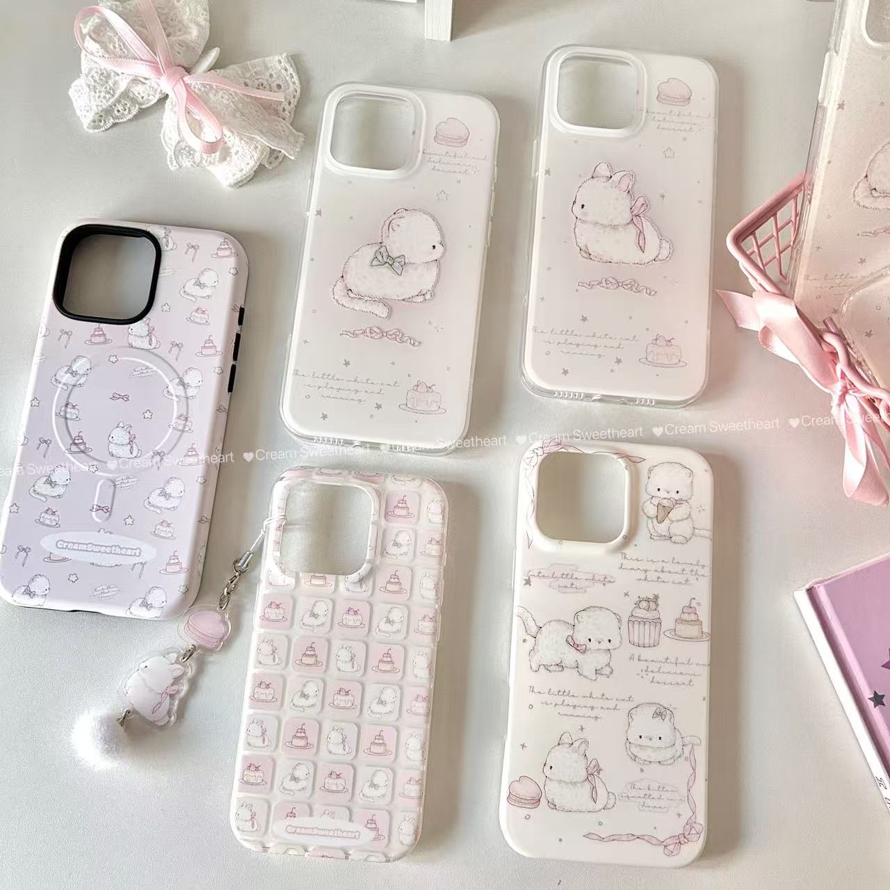 Gradient Color Case - Korea ins Pink Gradient Bunny Cake