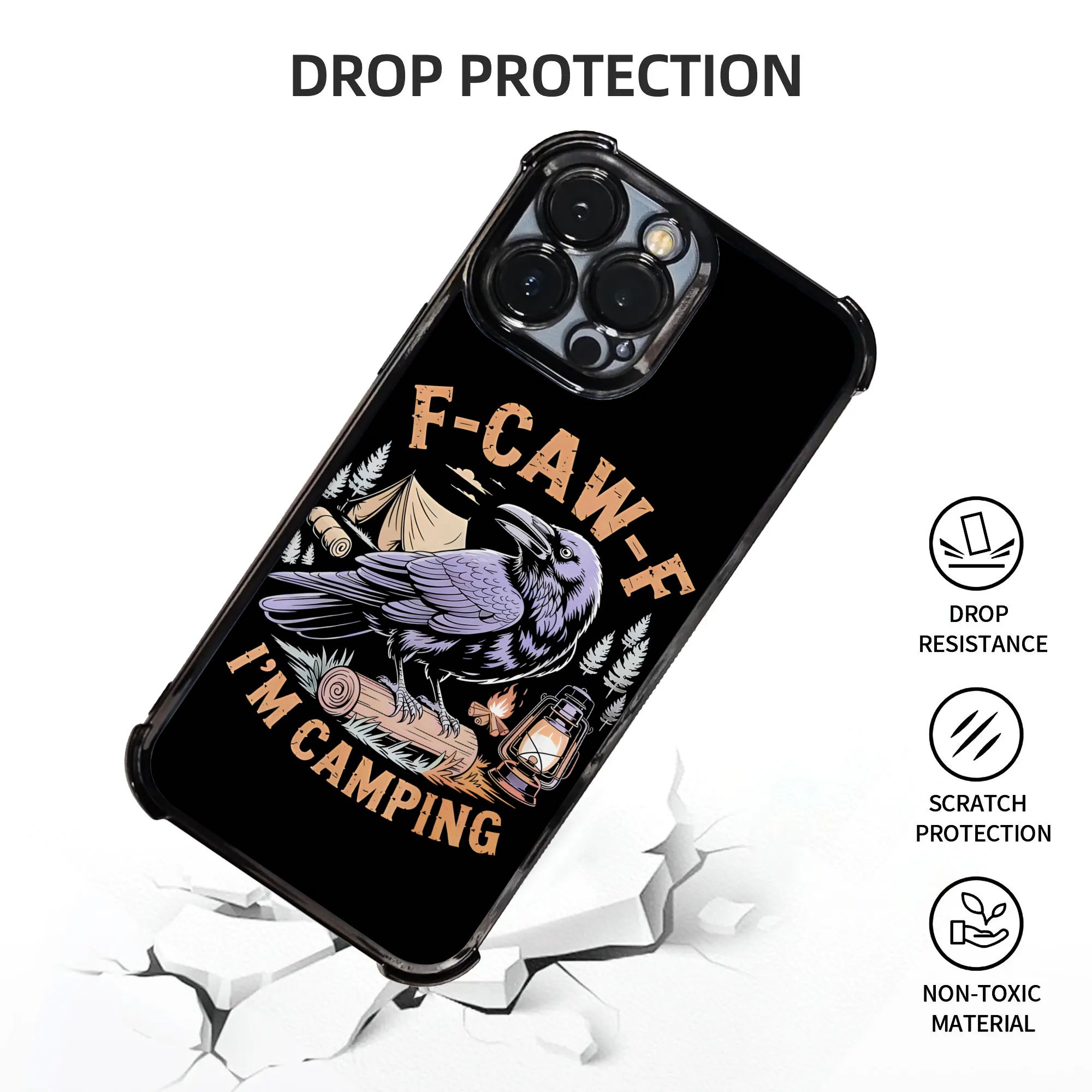 Funny Raven F CAW F I'm Campin - Phone Cases Funny 评论和价格