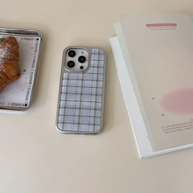 Korean Ins Epoxy Blue Plaid Pa - Phone Cases Green 评论和价格