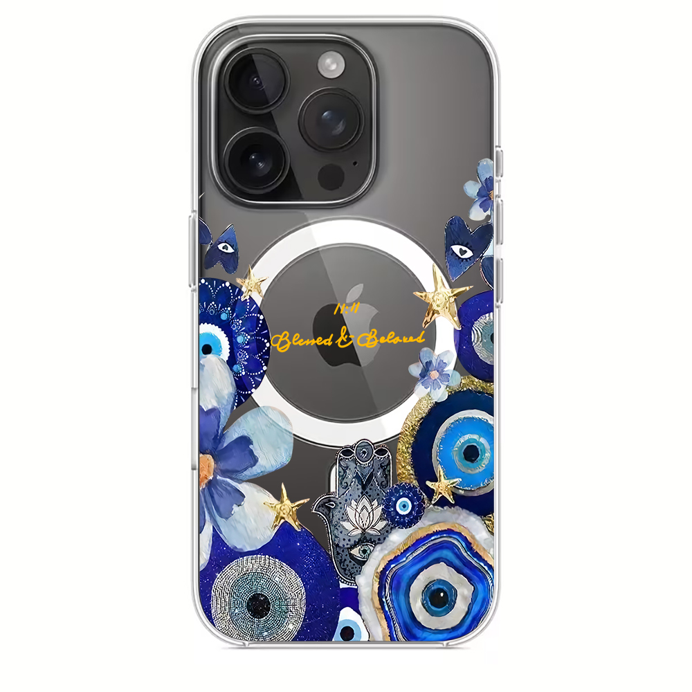 Blue Evil Eye & Floral Phone C - Phone Cases Magnetic 评论和价格