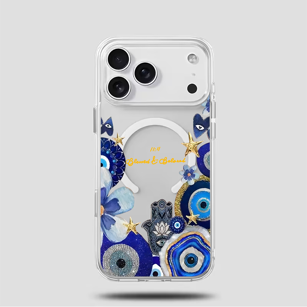 Blue Evil Eye & Floral Phone C - Phone Cases Magnetic 评论和价格