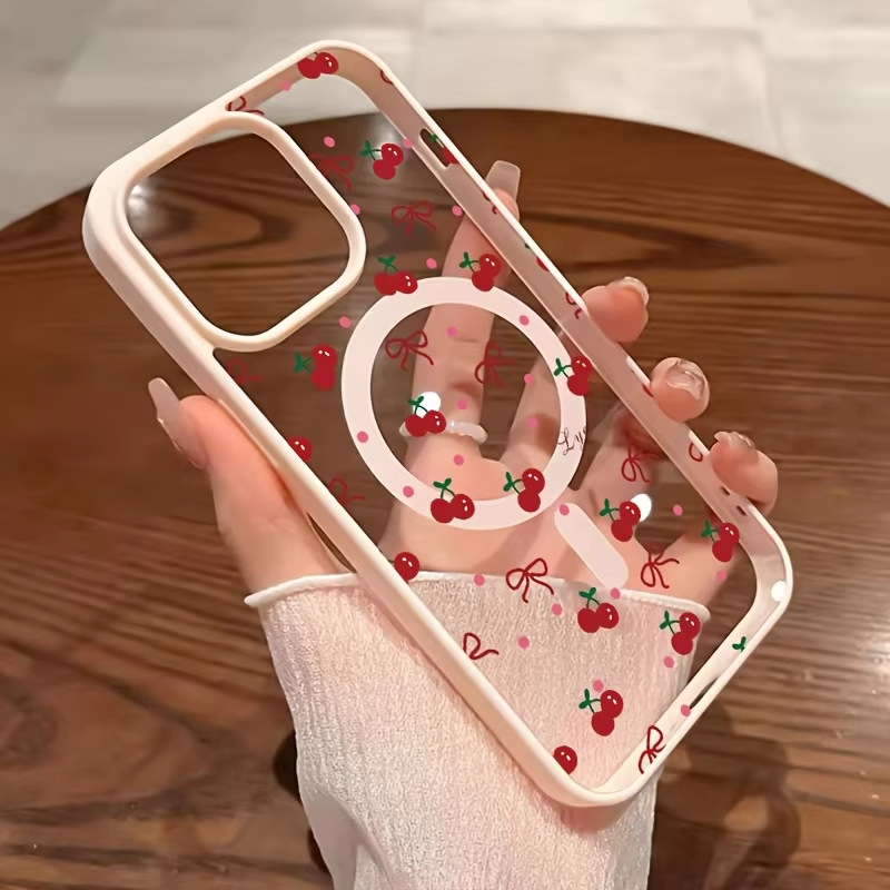 Red Cherry Printed Magnetic Ph - Phone Cases Magnetic 评论和价格