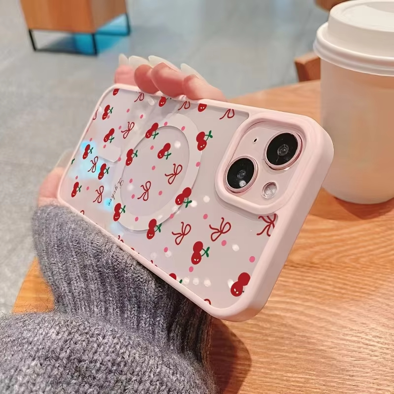 Red Cherry Printed Magnetic Ph - Phone Cases Magnetic 评论和价格