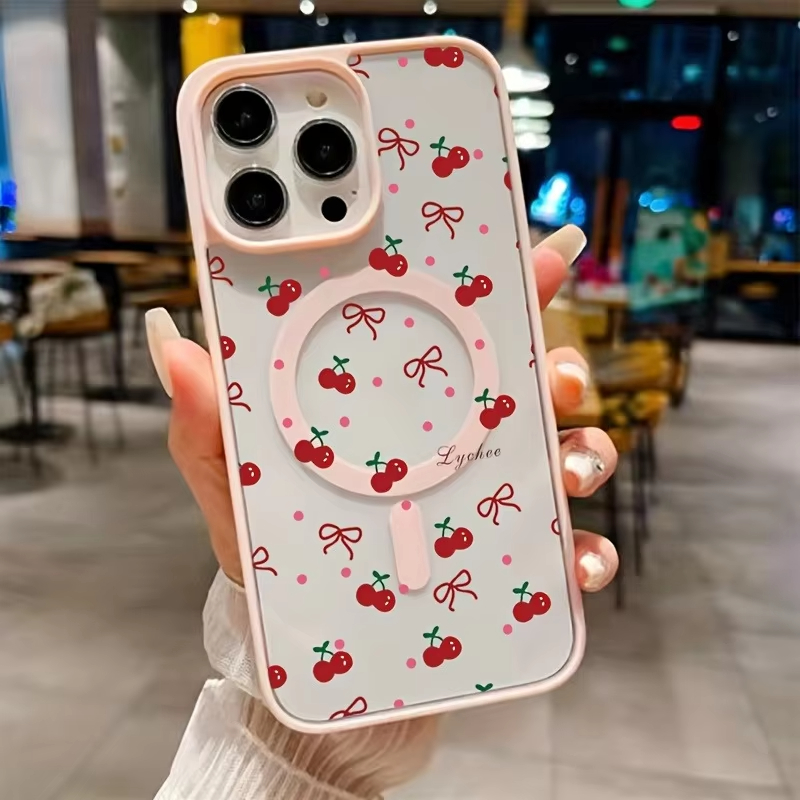 Red Cherry Printed Magnetic Ph - Phone Cases Magnetic 评论和价格