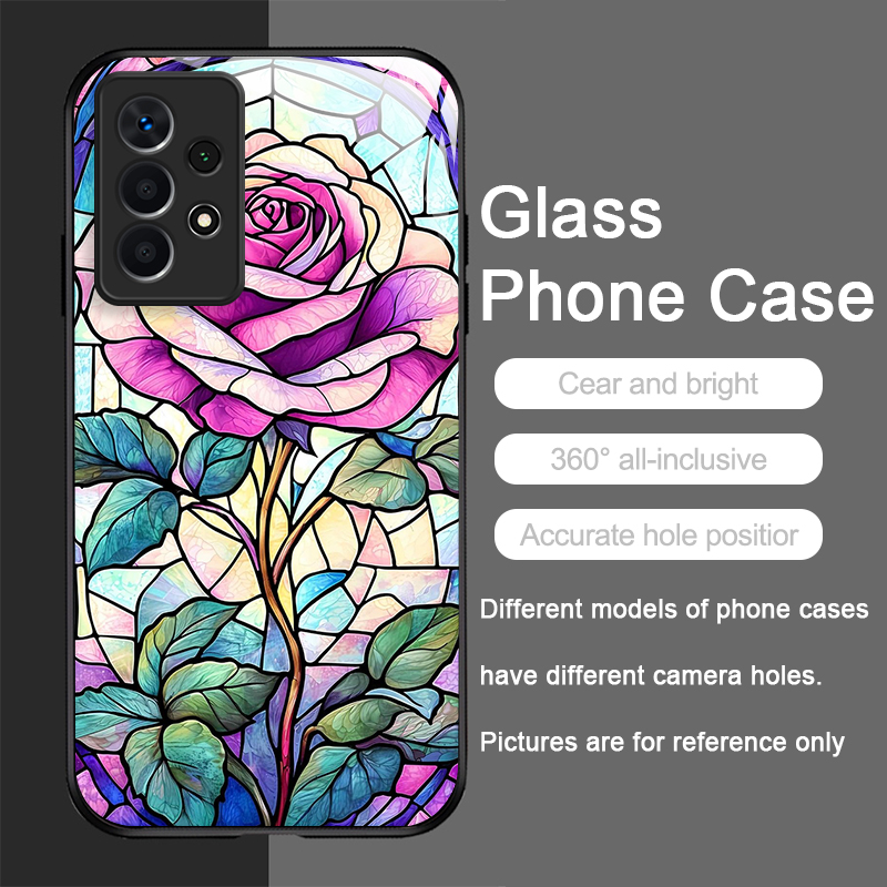 Art Colorful Glass Style Rose  - Phone Cases Art 评论和价格