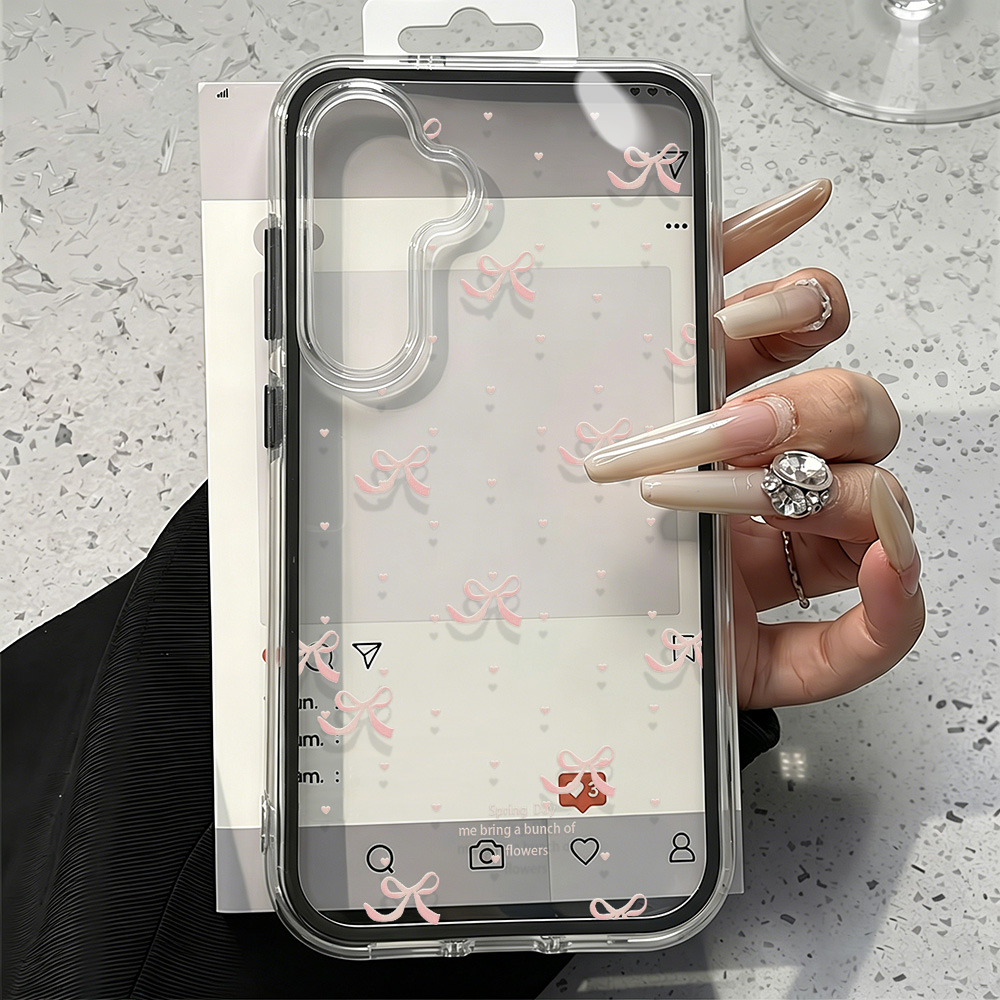 Cute Pink Bow Soft Phone Case  - Phone Cases That Cover The Camera 评论和价格