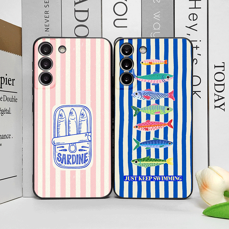 Cute Striped Pattern Sardines  - Phone Cases Funny 评论和价格
