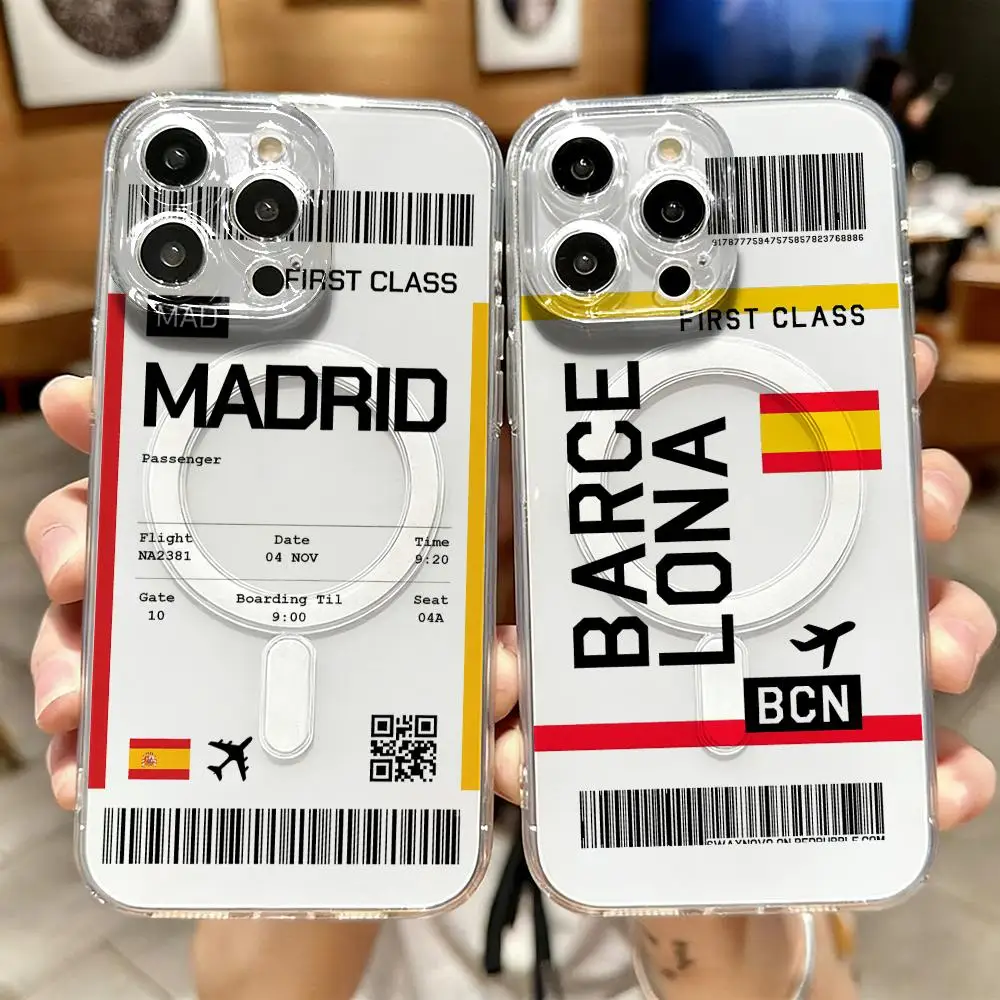 Travel Plane Ticket Spain Phon - Phone Cases Magnetic 评论和价格