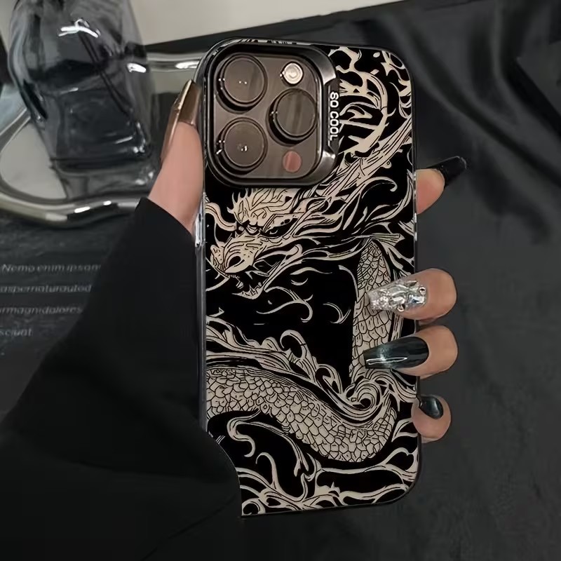Dragon Totem Pattern Phone Cas - Gradient Color Case 评论和价格
