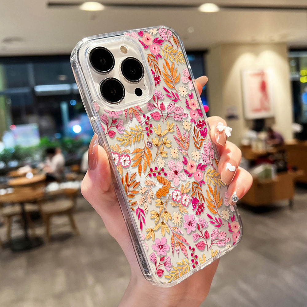 Flower Transparent Phone Case  - Phone Cases Magnetic 评论和价格
