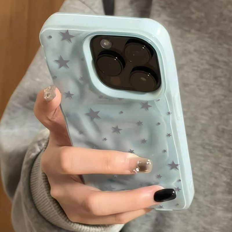 Minimalist Gray-Blue Star Wave - Phone Cases Green 评论和价格