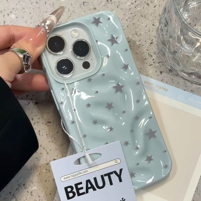 Minimalist Gray-Blue Star Wave - Phone Cases Green 评论和价格