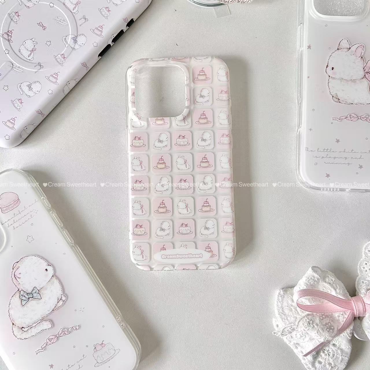 Korea ins Pink Gradient Bunny  - Gradient Color Case 评论和价格